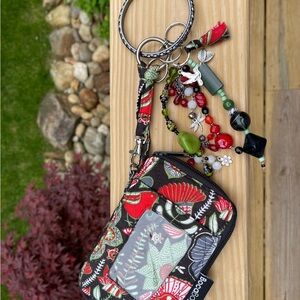 Boho Chic Floral Wallet Wristlet & Keychain